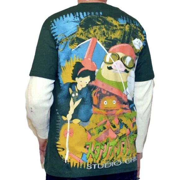 Backstock Co Studio Ghibli Fan Art T-Shirt Men’s XL Anime AOP Rap Tee Bootleg - Picture 4 of 16